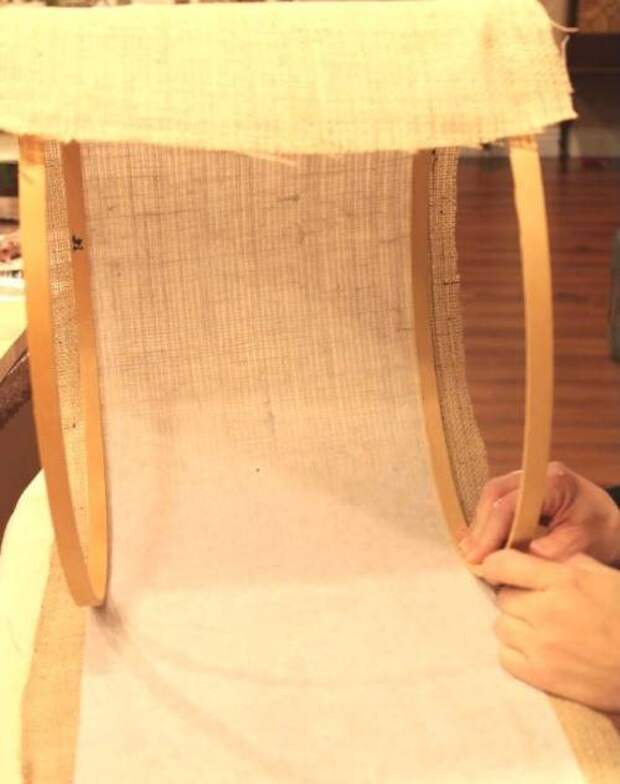 Самодельный абажур из мешковины
