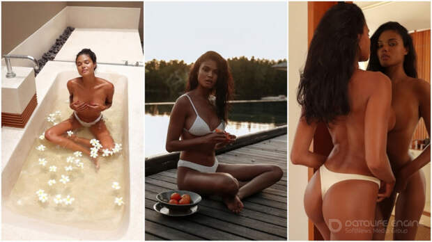 29-летняя бразильская модель Даниела Брага (Daniela Braga) в бикини и топлес