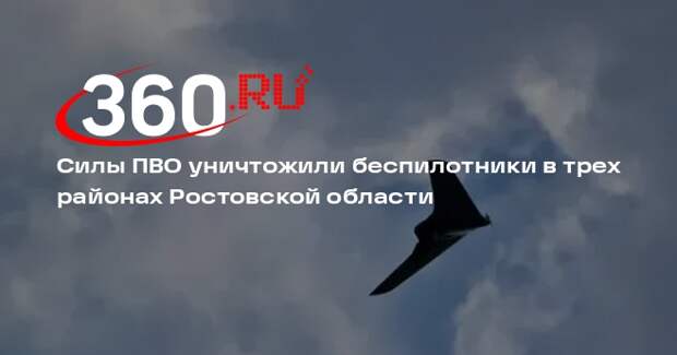 Силы ПВО уничтожили беспилотники в трех районах Ростовской области