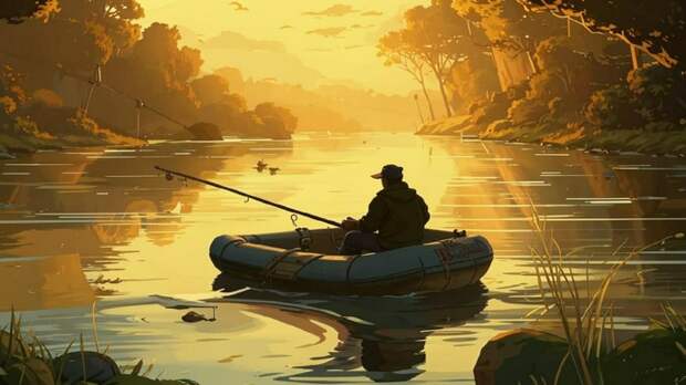 Рыбалка / Изображение сгенерировано с помощью нейросети Kandinsky by Sber AI / amic.ru