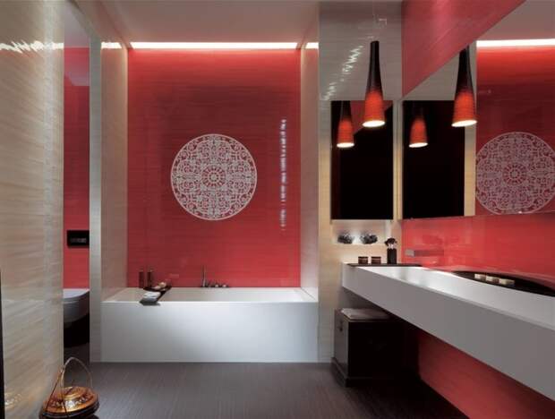 Ванная комната в загадочном и утонченном восточном стиле - оригинальное и современное решение.