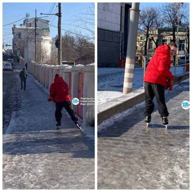 Владивосток — город на коньках: улицы покрылись ледяной коркой