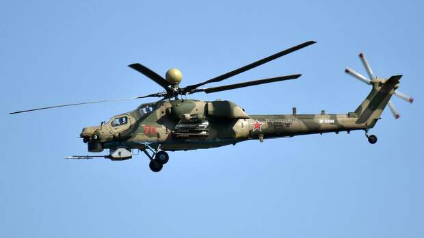 Минобороны РФ показало боевую работу многоцелевых вертолетов Ми-28 на Украине