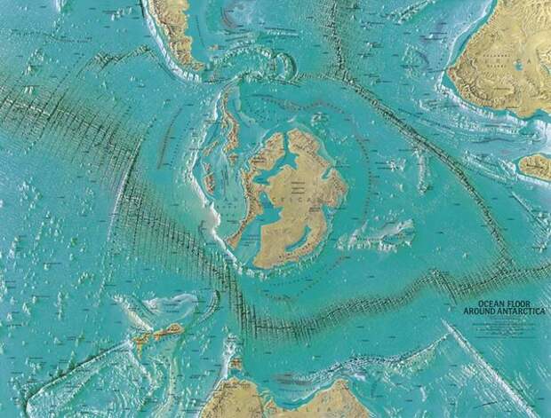 Карта, сделанная Генрихом К.Беранном для Национального географического общества в 1966 году. По-видимому, он показывает вход на Внутреннюю Землю.