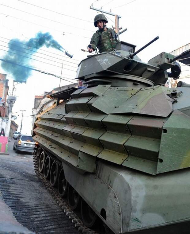 A marine in an armored personnel carrier