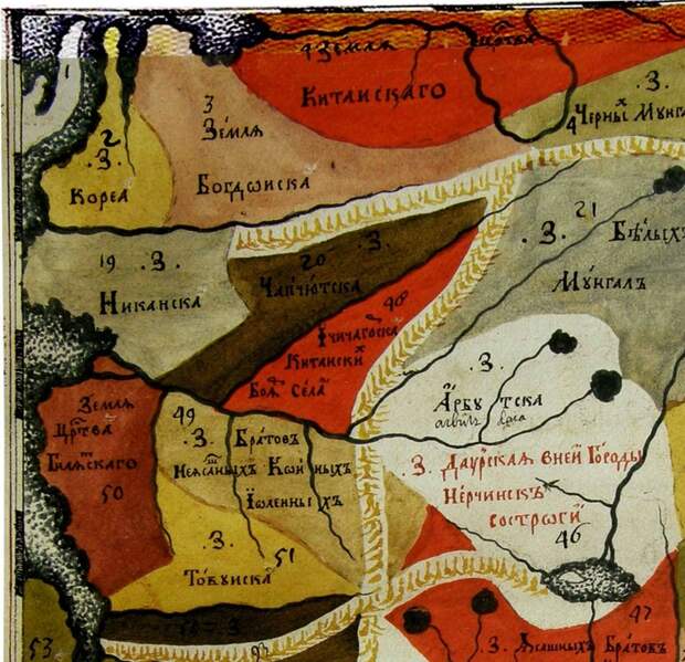 Карта Семёна Ремезова из &amp;quot;Хорографической чертёжной книги Сибири&amp;quot; (1699г.)