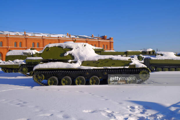 Russian tank parked