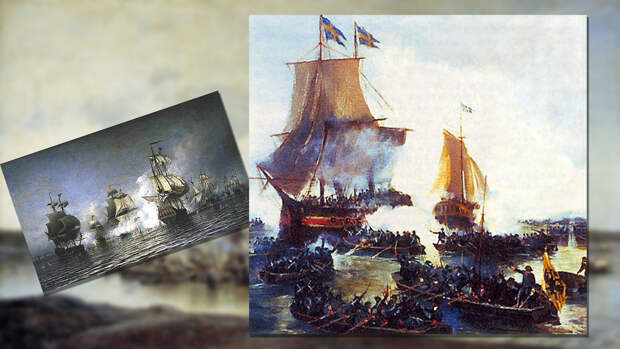 Взятие Петром I шведских кораблей «Гедан» и «Астрильд» в устье Невы. Фото: © wikipedia.org