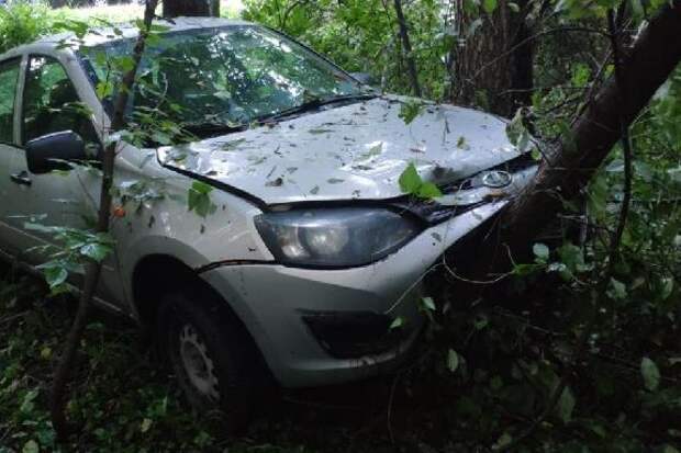 В Тамбовской области "Lada Kalina" после столкновения с иномаркой врезалась в дерево