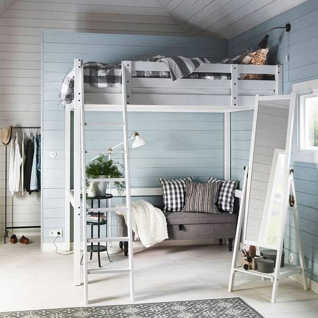 Дизайнерский интерьер небольшой спальни в скандинавском стиле