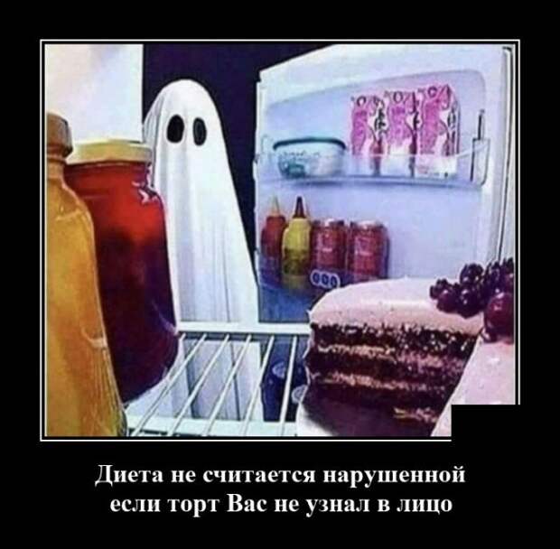 Демотиватор про холодильник и еду