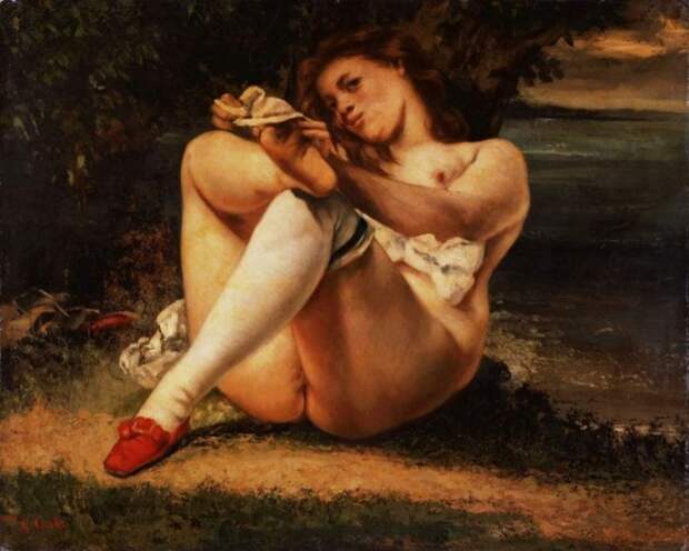 Гюстав Курбе. Женщина с белыми чулками, ок. 1861 | Фото: allpainters.ru