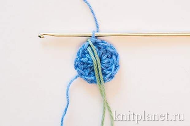 Как отметить начало ряда при вязании по кругу крючком Как отметить начало ряда при вязании по кругу крючком