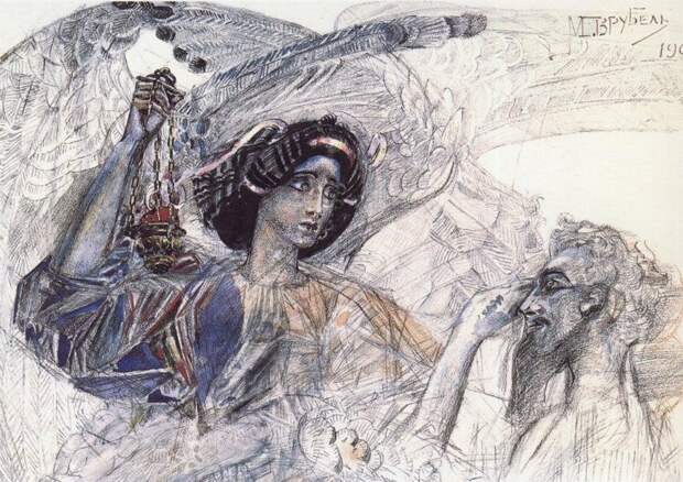 Шестикрылый серафим. 1905 Шестикрылый серафим. 1905 Врубель, биография, великие имена, искусство, картины, керамика, творчество, художник