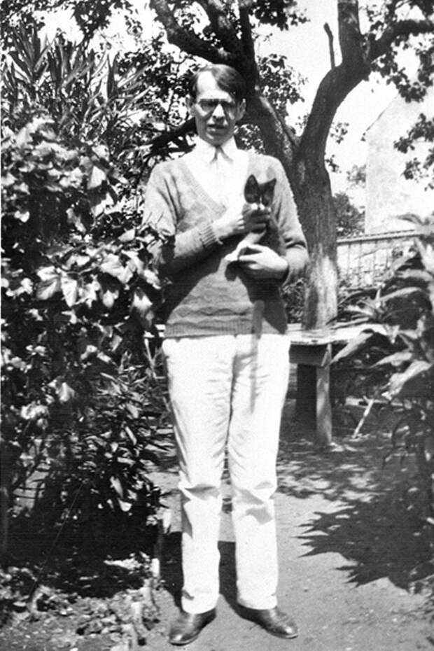 Владислав Ходасевич и его любимый кот Наль. Арти. 1931 год. / Фото: www.russkiymir.ru