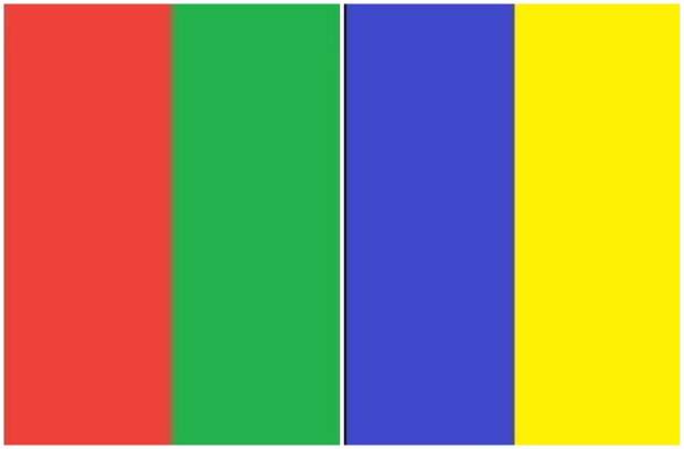 Это цвета, которые наше зрение не может уловить, а именно красно-зеленое и сине-желтое сочетания