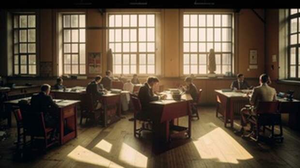 Предприниматели за партами / Изображение сгенерировано ИИ FusionBrain.AI от Sber AI / amic.ru