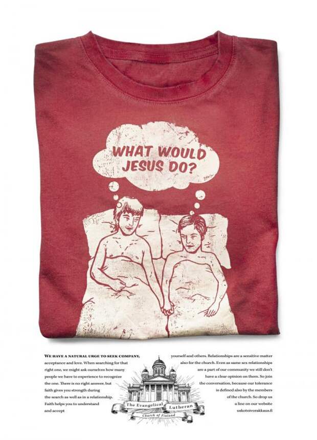 What whould Jesus Do, The Evangelical Lutheran Church Of Finland, Tbwa\phs, Печатная реклама