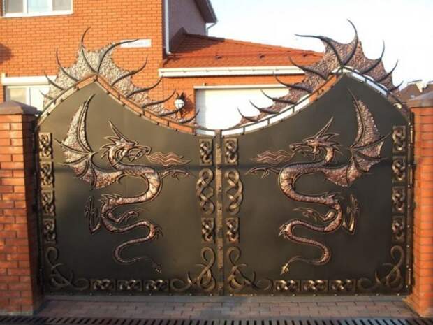 Необычные ворота ворота, дизайн, ковка