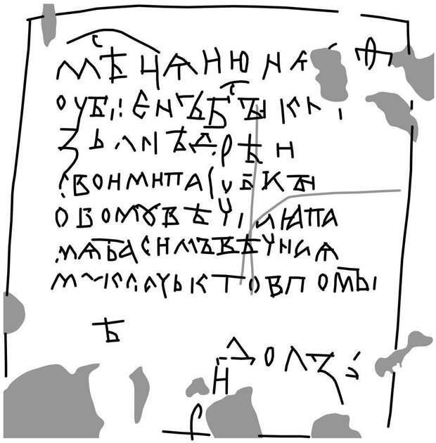 Расшифровка второй части надписи.  Фото © Институт славяноведения