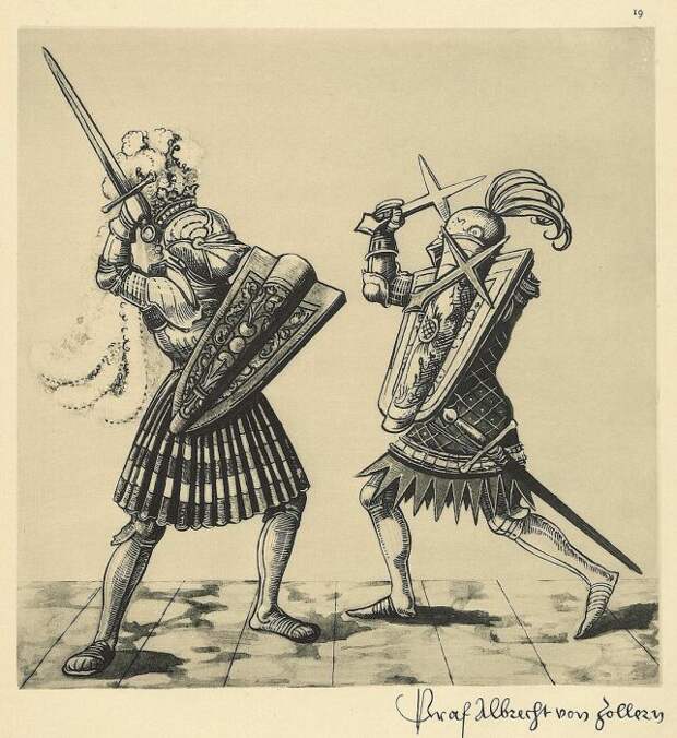 Метательный крест на иллюстрации трактата Фрейдал. |Фото: wikipedia.org.