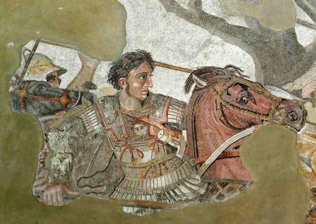 Александр Великий в битве при Иссе. Фрагмент мозаики в Помпеях / ©wikipedia.org