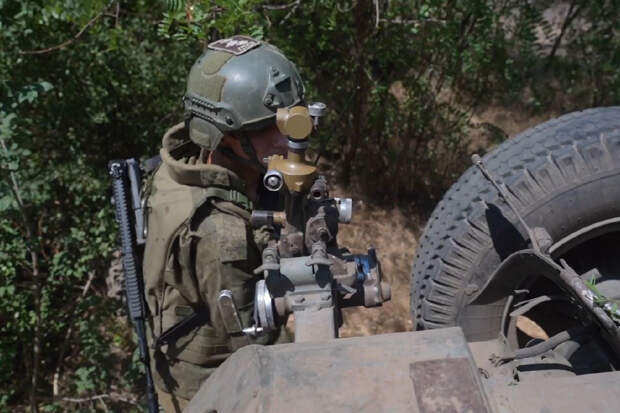 Расчет орудия Д-30 группировки войск «Днепр» уничтожил наблюдательный пункт ВСУ севернее н.п. Работино в Запорожской области