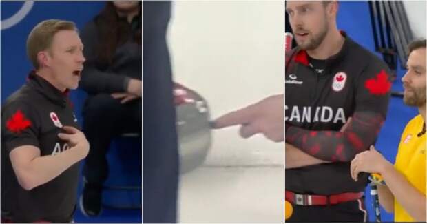 Стычка на олимпийском керлинге: швед и канадец поспорили из‑за касания камня