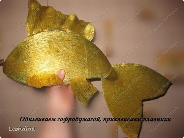 Мастер-класс Свит-дизайн Бумагопластика МК Золотой рыбки свит-дизайн Бумага гофрированная Пеноплен фото 6