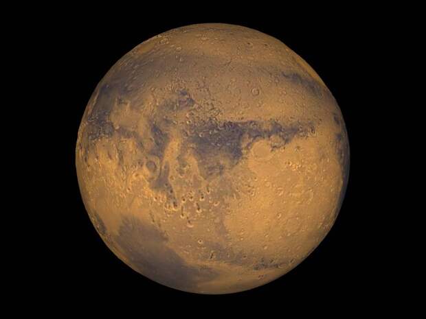 Mars true color globe showing Terra Meridiani
