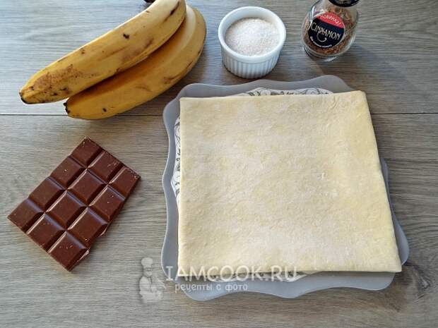 Ингредиенты для булочек с бананом и шоколадом