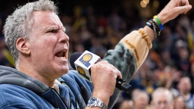 Will Ferrell amps up the crowd at a Pacers game.