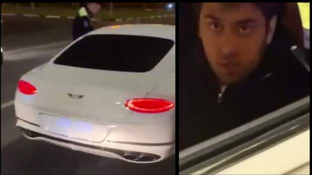 Кравчик ездил на Бентли без номеров: появилось видео остановки лидера диаспоры Теюба Магомеда оглы Гусейнова