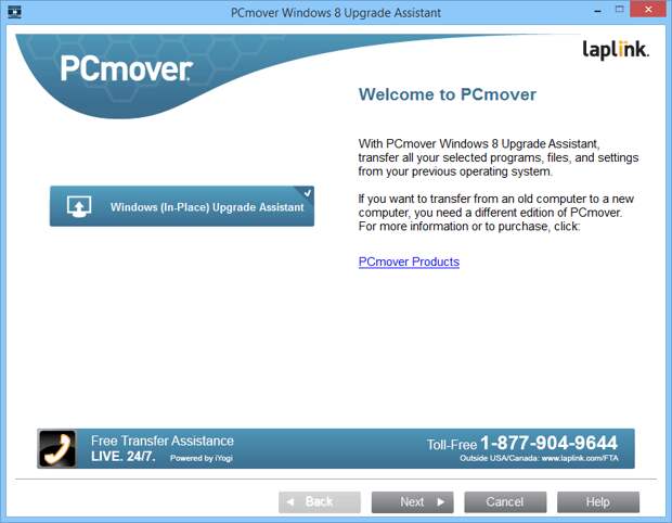 PCmover Windows Upgrade Assistant - бесплатная лицензия
