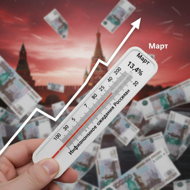 Инфляционные ожидания россиян в марте выросли до 13,4% годовых после февральского снижения