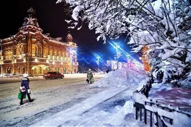Зима город Томск.