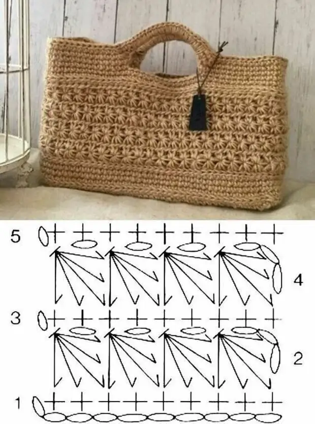 Пляжная сумка крючком схема