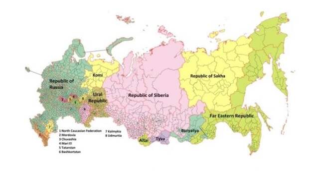 карта раздела России
