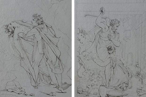 Очерковые гравюры Жака-Филиппа Леба по рисунку Жерара, иллюстрации к «Георгикам Вергилия», начало XIX века