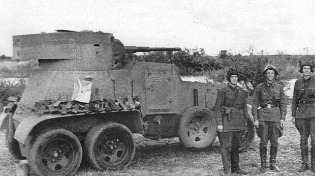 Экипаж бронеавтомибиля БА-6 7-й советской мотоброневой бригады на Халхин-Голе. Время съемки: июль 1939 военная техника, вторая мировая война, история