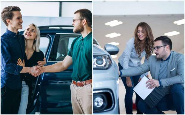 продавец автомобиля делает отметку в списке