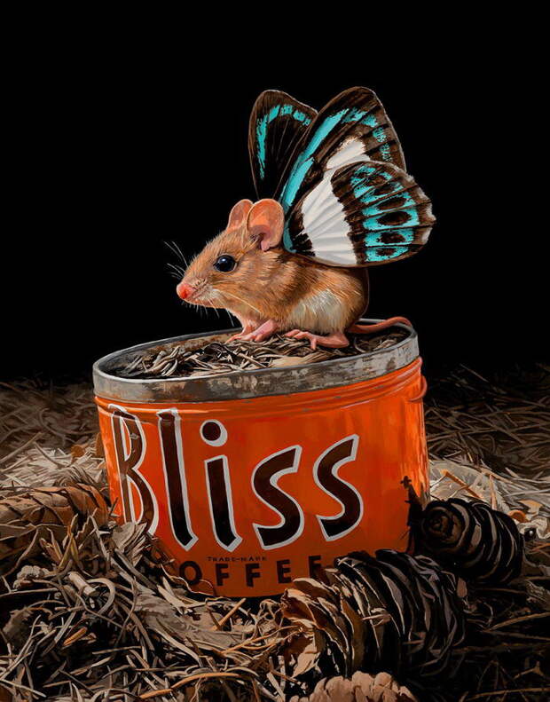 Летающие мышки: новый вид животных на картинах Lisa Ericson