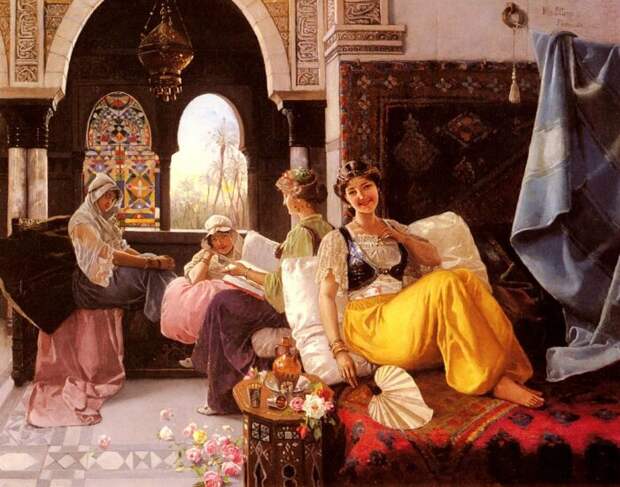 Сцена гарема, Блас Оллерос и Кинтана, 1851-1919 гг. \ Фото: 1st-art-gallery.com. Сцена гарема, Блас Оллерос и Кинтана, 1851-1919 гг. \ Фото: 1st-art-gallery.com.