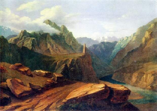 Башня в Сиони. Масло. (1837-1838г.г.). (Это одно из самых масштабных полотен, написанных поэтом маслом и подаренных бабушке). Автор: М.Ю. Лермонтов. Башня в Сиони. Масло. (1837-1838г.г.). (Это одно из самых масштабных полотен, написанных поэтом маслом и подаренных бабушке). Автор: М.Ю. Лермонтов.