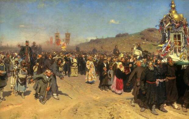 Репин - Крестный ход в Курской губернии. 1883