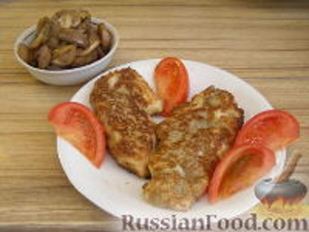 Фото к рецепту: Куриное филе в грибном кляре