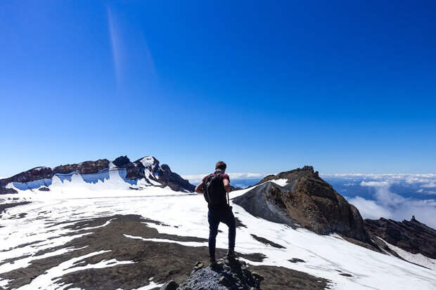 Несколько дней спустя он поднялся на самый высокий вулкан в стране: именно здесь снимали Врата Мордора для "Властелина колец" новая зеландия, путешествие, туризм