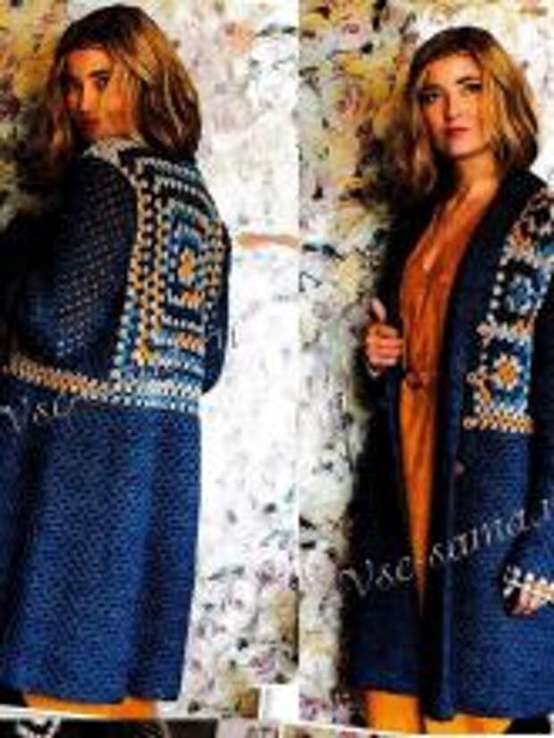 Вязаный крючком кардиган схемы