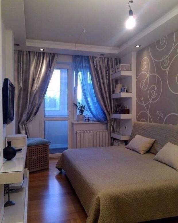 Спальня, совмещенная с лоджией: дизайн и варианты оформления (84 фото)