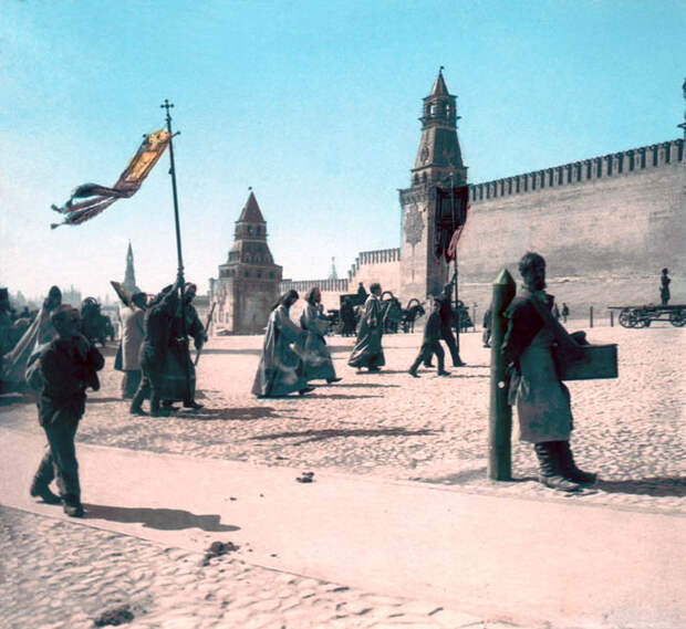 Шествие с иконой. Москва, 1896 г. Шествие с иконой. Москва, 1896 г.